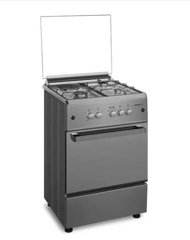 Maxi 60*60 3 Gas Burner + 1 Electric Hotplate Standing Cooker INOX 6060 M4