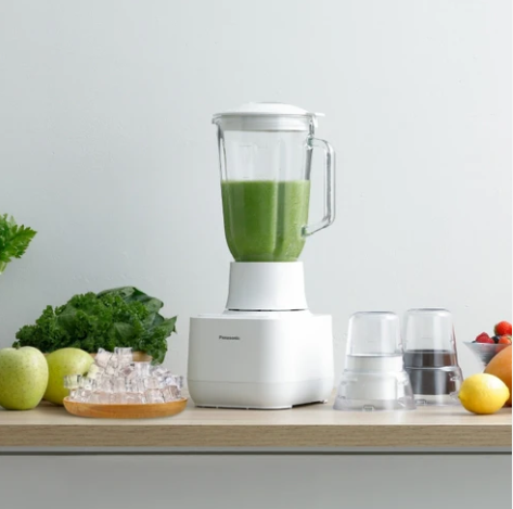Panasonic 800W Glass Jug Blender, Durable Sawtooth Blades for Powerful Crushing, 2 Dry Mills MX-MG5421