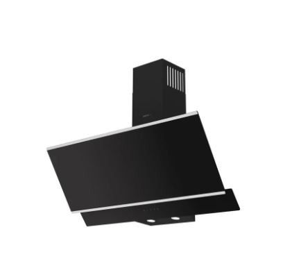 Maxi 90cm Angled Curved Cooker Hood MAXIHOODD0029BL Black Glass