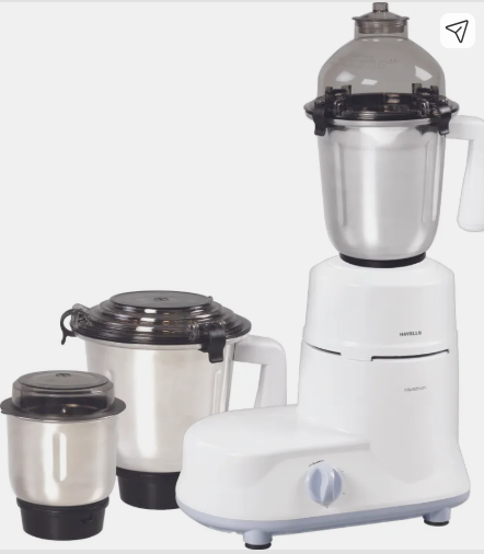 HAVELLS 750 W Mixer Grinder (Marathon | 3 Jars | White)