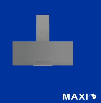 Maxi Hood 90cm Angled Curved Cooker Hood MAXIHOODD0029GR Grey Glass