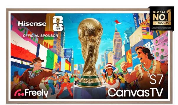 Hisense 65 Inch Canvas TV ULED 65S7Q (Art Mode) 4K Smart TV Mini-LED 144Hz VRR Gaming TV