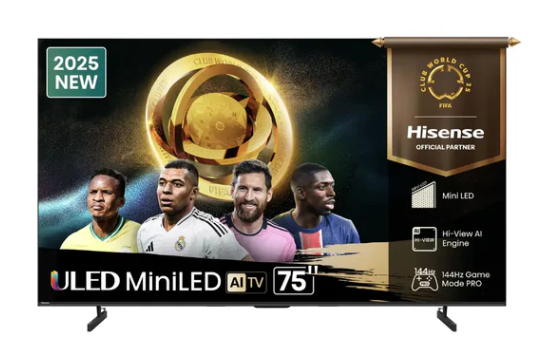 Hisense TV ULED 75 Inch U7Q 4K Smart TV Mini-LED 144Hz VRR QLED Gaming TV HISTV75U7Q