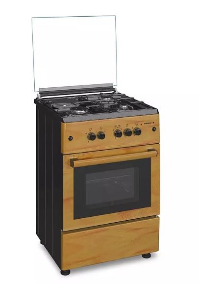 Maxi 60*60 3 Gas Burner + 1 Electric Hotplate Standing Cooker WOOD