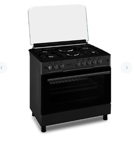 MAXI 60*90 4 Burner and 2 Electric Gas Cooker | MAXI 6090 (4+2) Black Gray