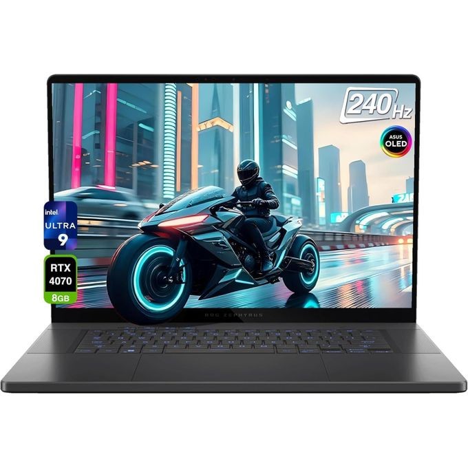 Asus ROG ZEPHYRUS GAMING 14th Gen Intel Core Ultra 9 185H 2.3GHz up to 5.1GHz1TB SSD | 16GB DDR5 RAM | 16" (2560x1600) OLED 240Hz Display | NVIDIA RTX 4070 (8GB DEDICATED)Windows 11 | ECLIPSE GRAY |