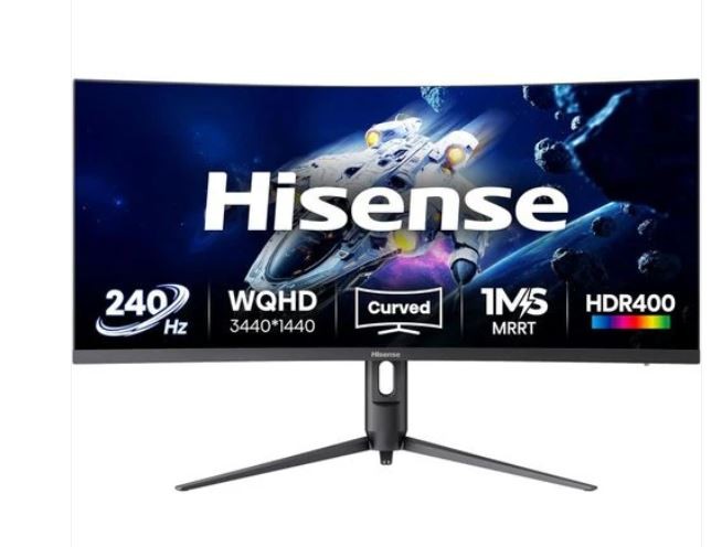 Hisense 34g6q 34-inches 2k 240hz, Wqhd 3440x1440p Curved Gaming Monitor With Built-in Speaker MON34G6Q