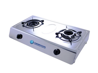 Haier Thermocool Table Glass Gas Cooker - TEC TBL CKR 2HOB TGC-2SA Stainless DUO